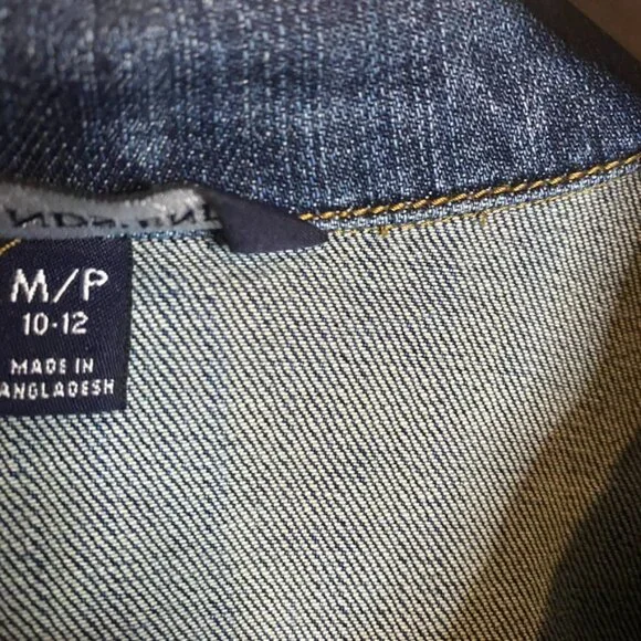 Lands End denim jacket womens size M 10/12 petite - Picture 5 of 8